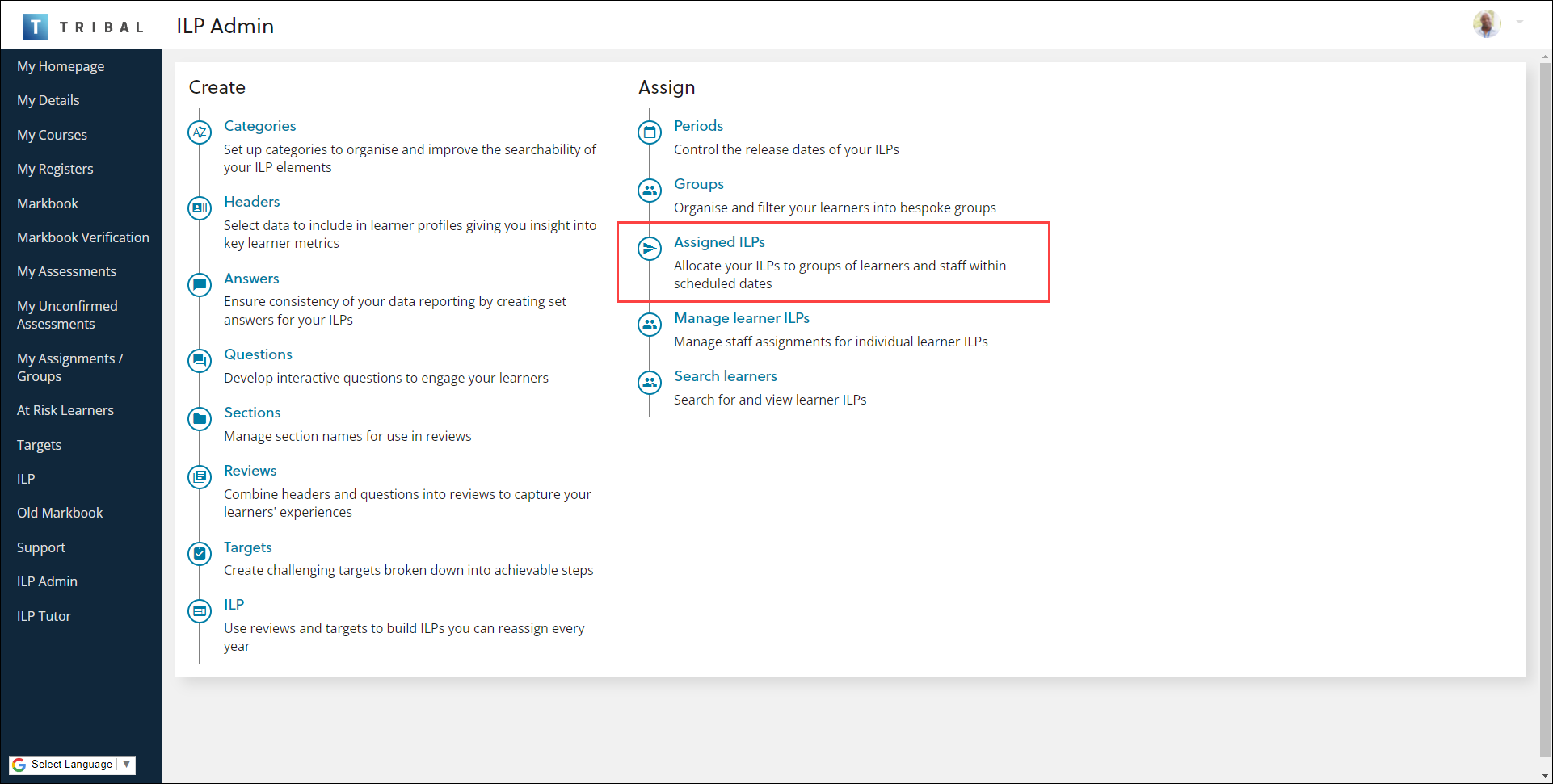 Assigned ILPs option